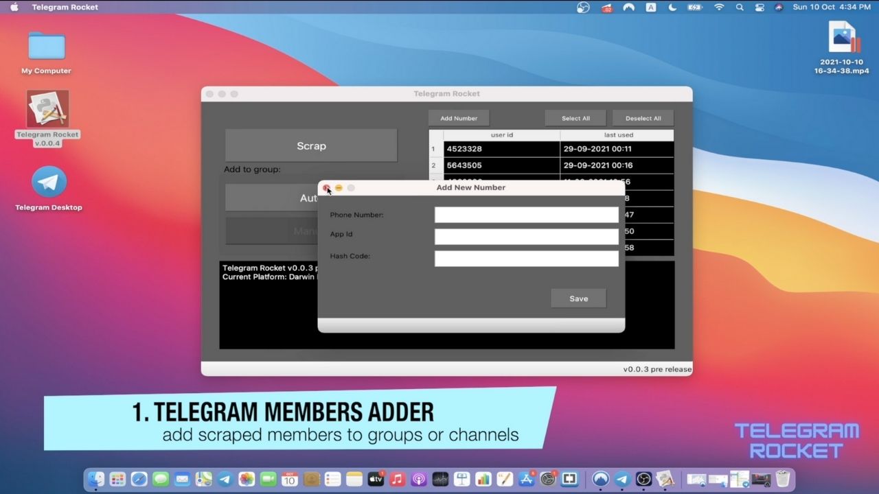 Telegram Members Adder & Scraper Bot by TelegramRocket Preview