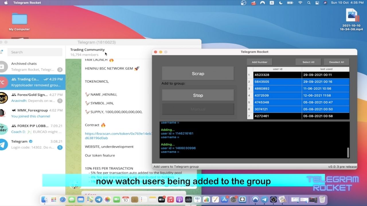 Telegram Members Adder & Scraper Bot by TelegramRocket Preview